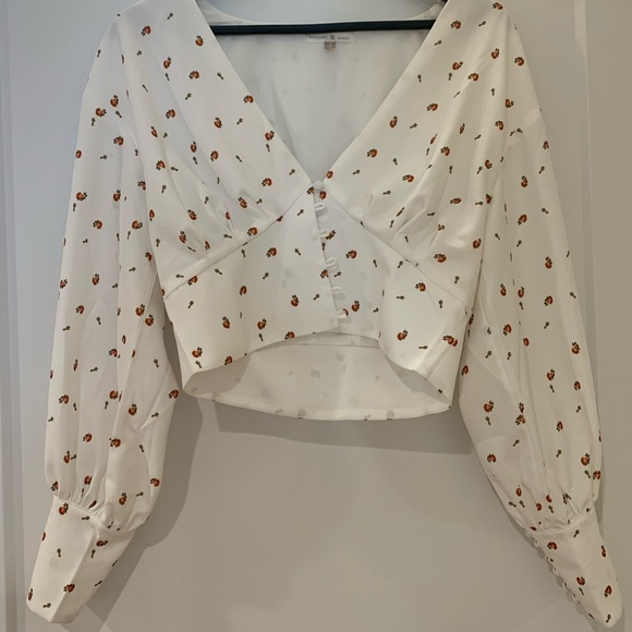 Backyard Roses Alex Button Rose Top Size Small - Picture 2 of 5